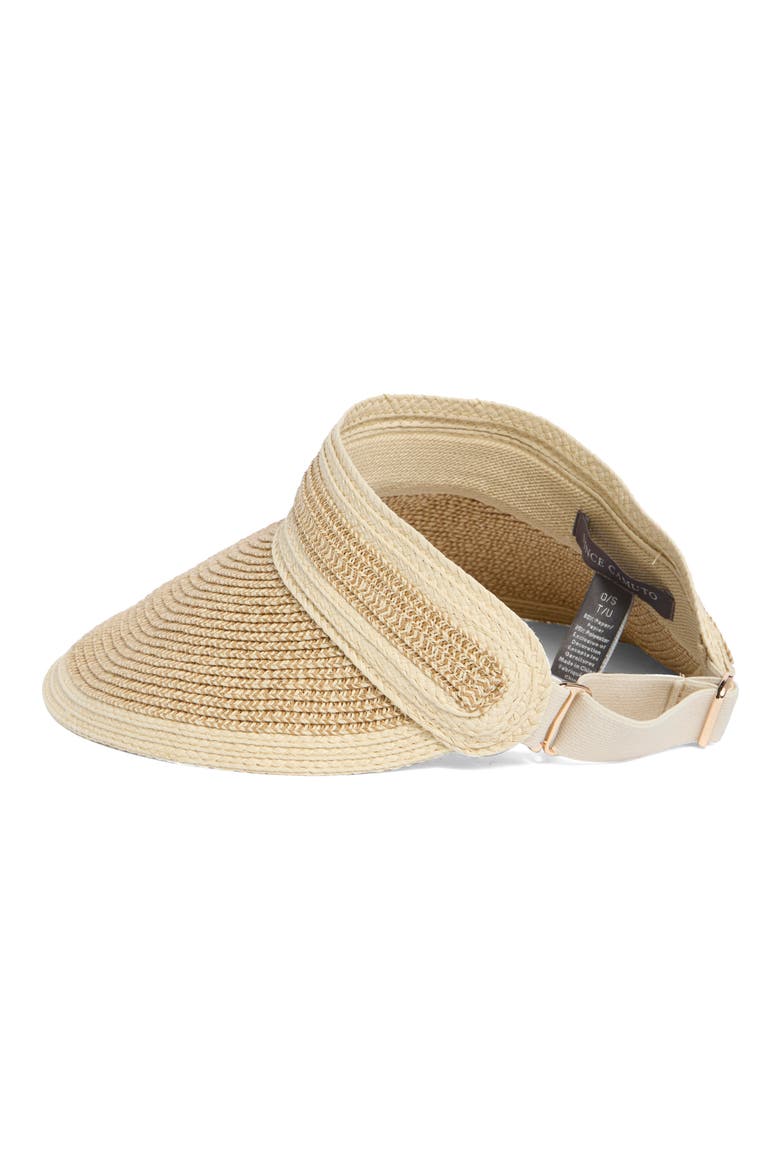 Rollup Straw Visor, Alternate, color, NATURALMULTI