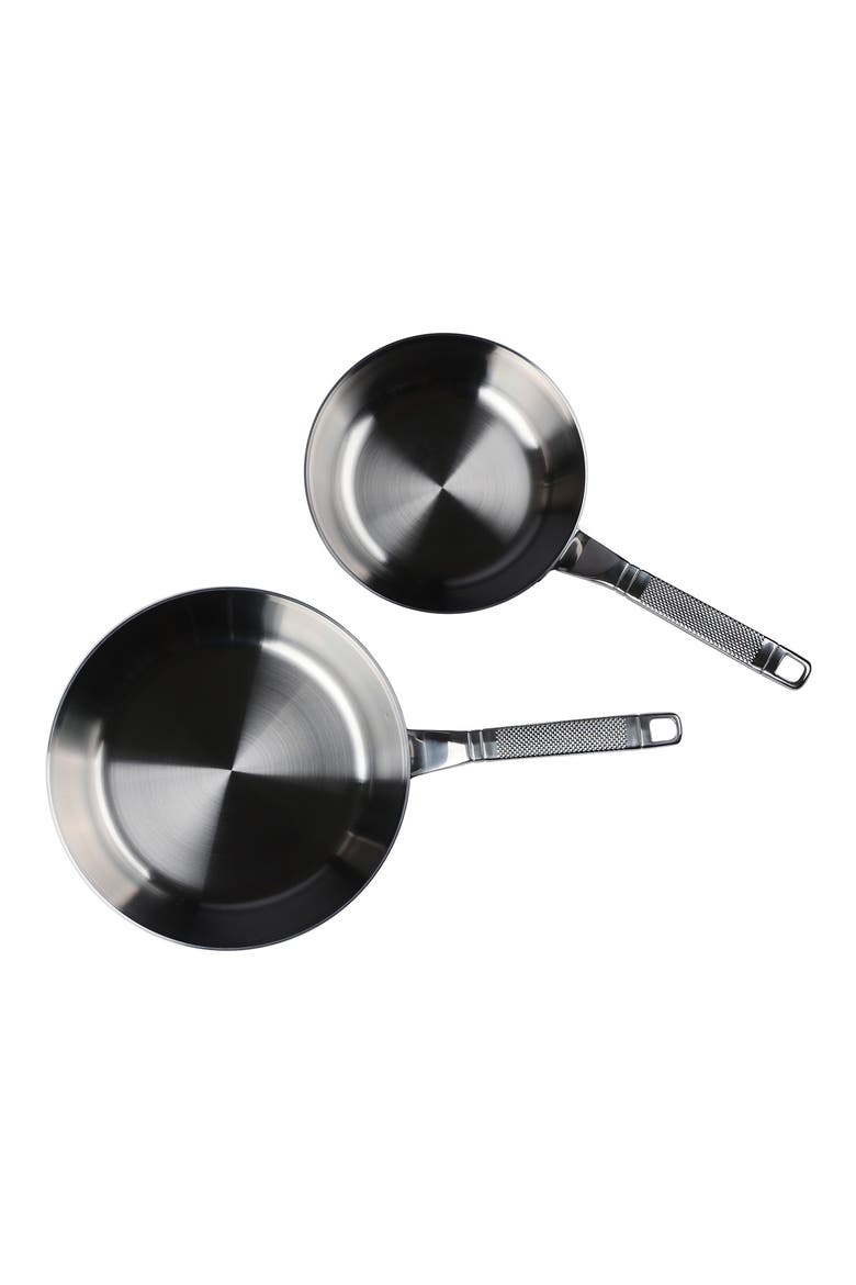 Selects 2-Piece Open Fry Pan Set, Main, color, STAINLESS STEEL
