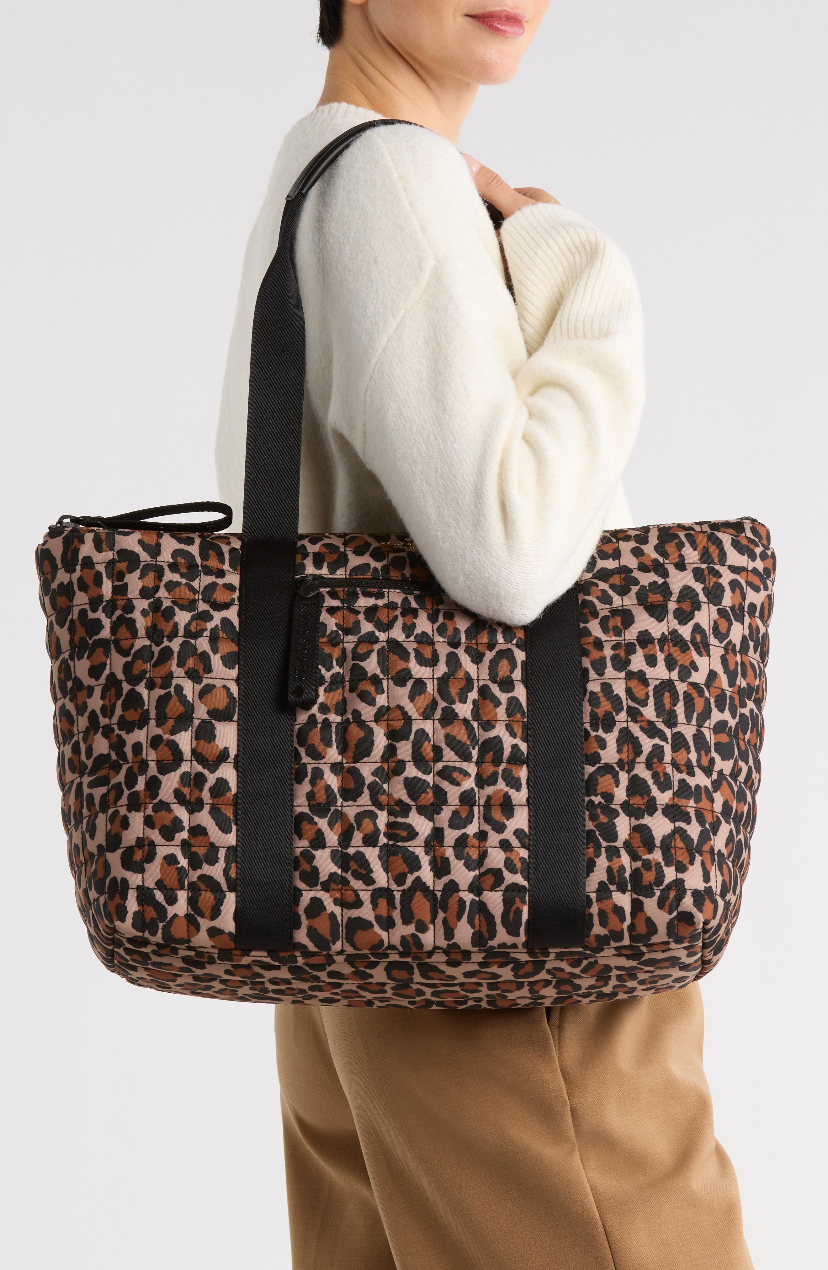 Kate Spade New York Camden Spotted Leopard Print Tote Bag, Alternate, color, Brown Multi