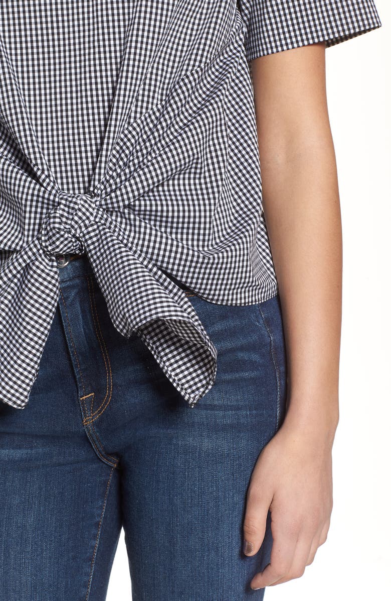 Bishop + Young Gingham Tie Front Blouse, Alternate, color,