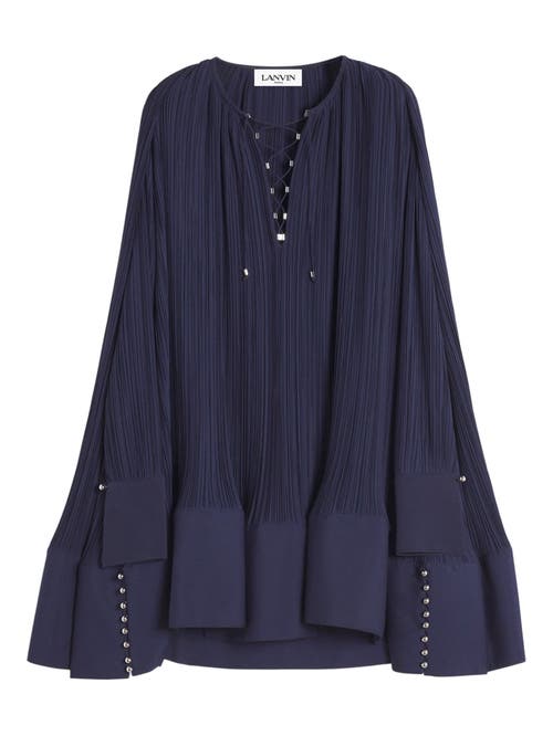 Lanvin Flared Pleated Dress In Blue