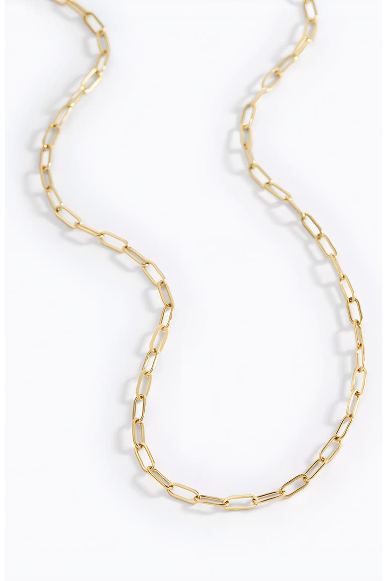 Thin Paperclip Necklace, Main, color, Gold