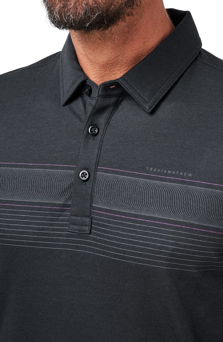 TravisMathew State of the Art 2.0 Chest Stripe Polo, Alternate, color, Black