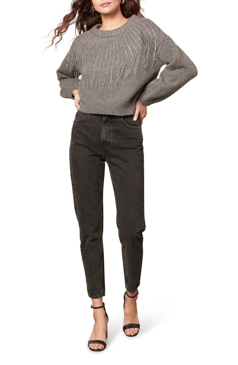 BB Dakota by Steve Madden If You Fancy Embellished Sweater, Alternate, color, Heather Grey