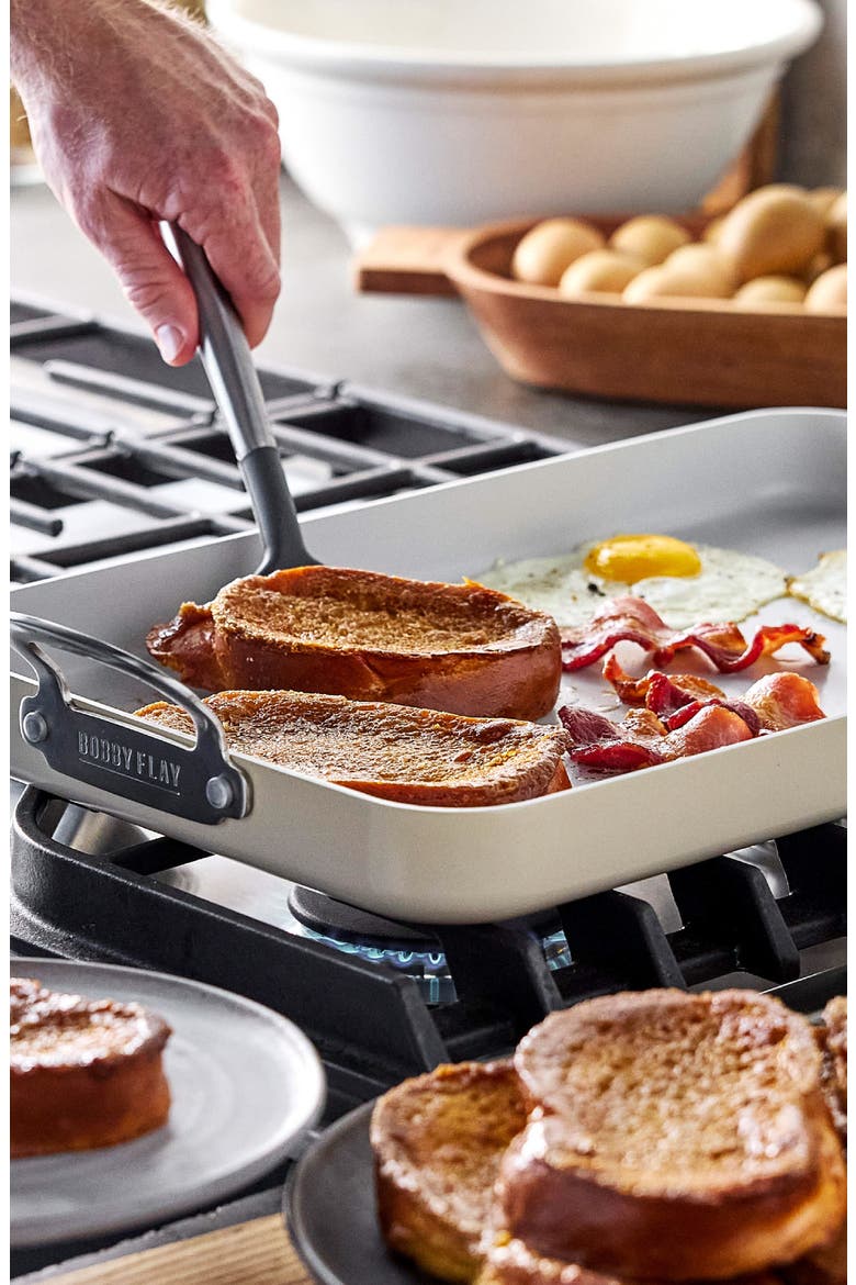 x Bobby Flay Ceramic Nonstick Double Burner Griddle, Alternate, color, CREAM