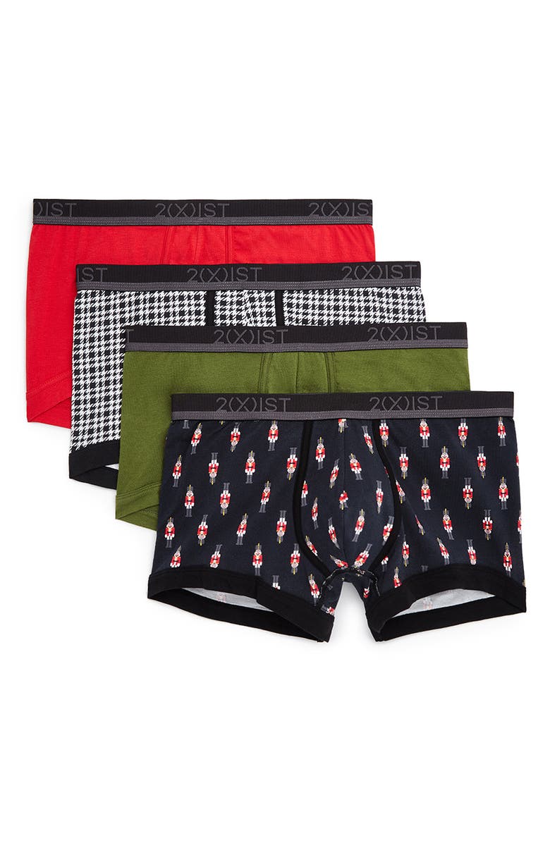 2(x)ist 4-Pack No-Show Stretch Trunks, Main, color, 