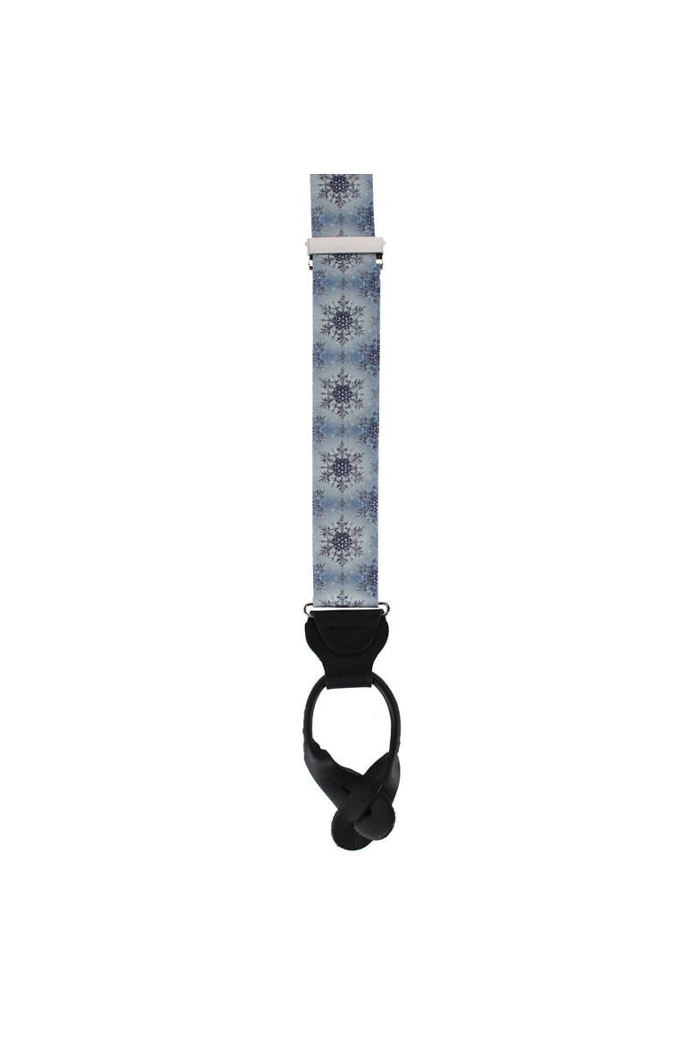 Clarence The Classy Snowflake Silk Holiday Button End Brace, Alternate, color, Light Blue
