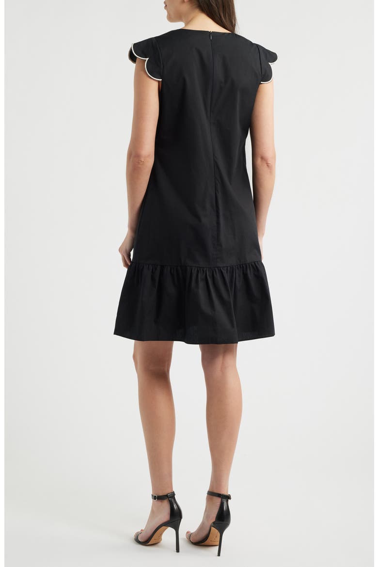 Scallop Ruffle Hem Dress, Alternate, color, BLACK NATURA