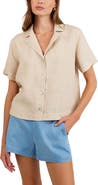 Bella Dahl Short Sleeve Linen Button-Up Camp Shirt