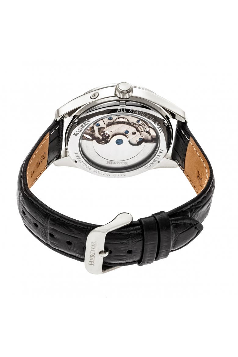 Sebastian Semi-Skeleton Automatic Watch, Alternate, color, Silver-Black