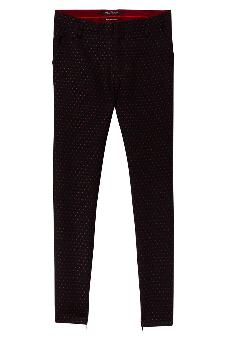 Starry Jacquard Tailored Stretch Pants, Alternate, color, BLACK W/ SMALL STAR PRINT