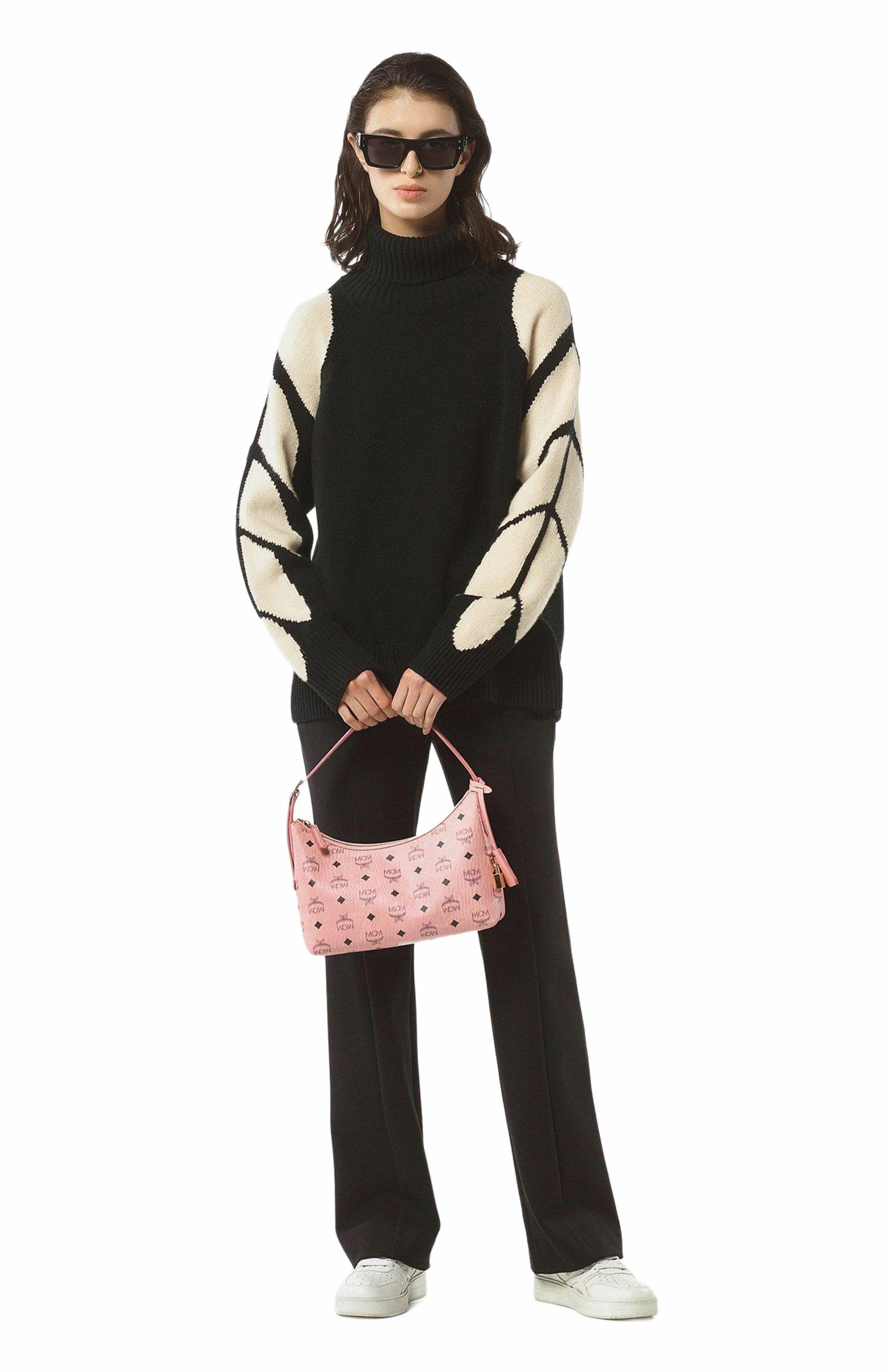 MCM Aren Hobo in Visetos, Alternate, color, Pink