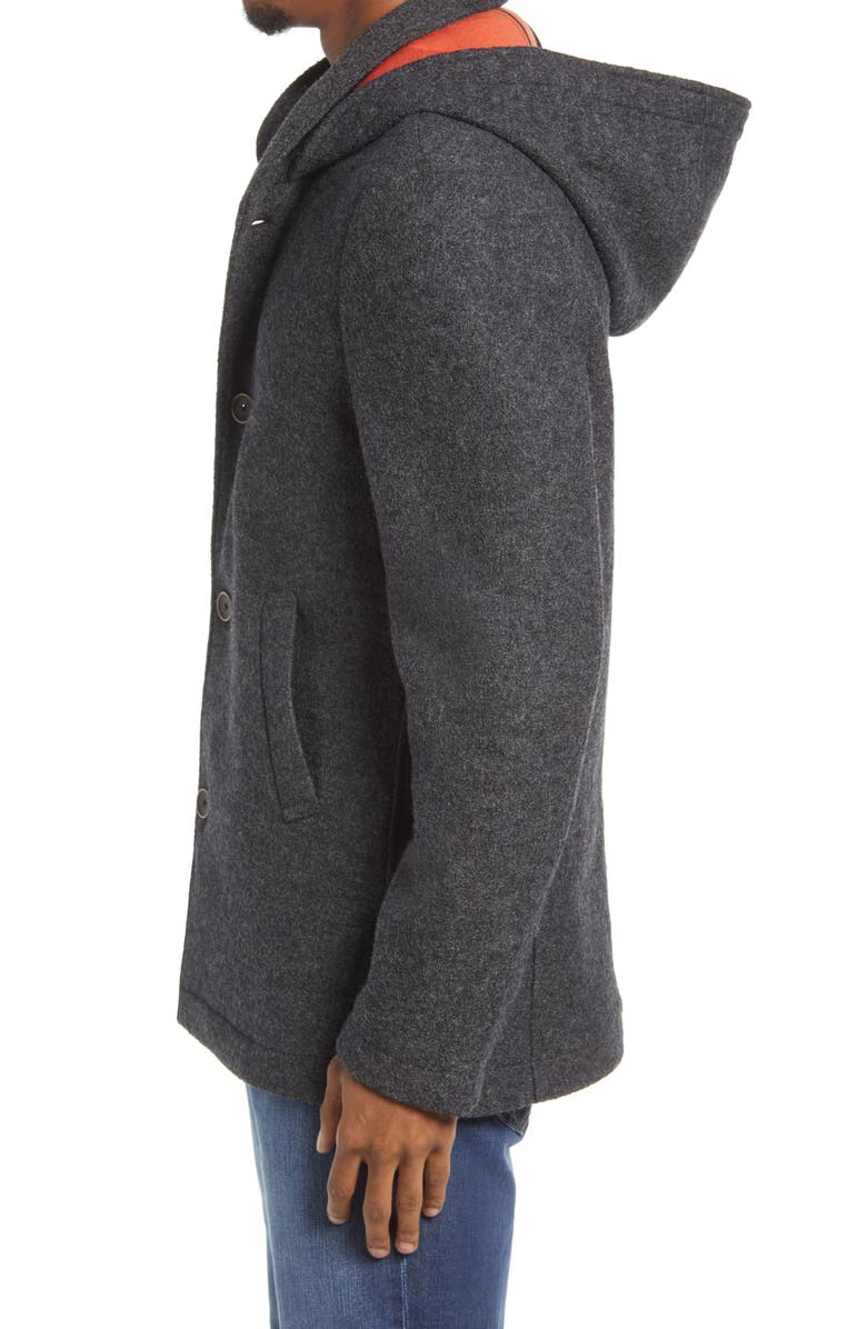 The Normal Brand Balboa City Hooded Peacoat, Alternate, color, Grey