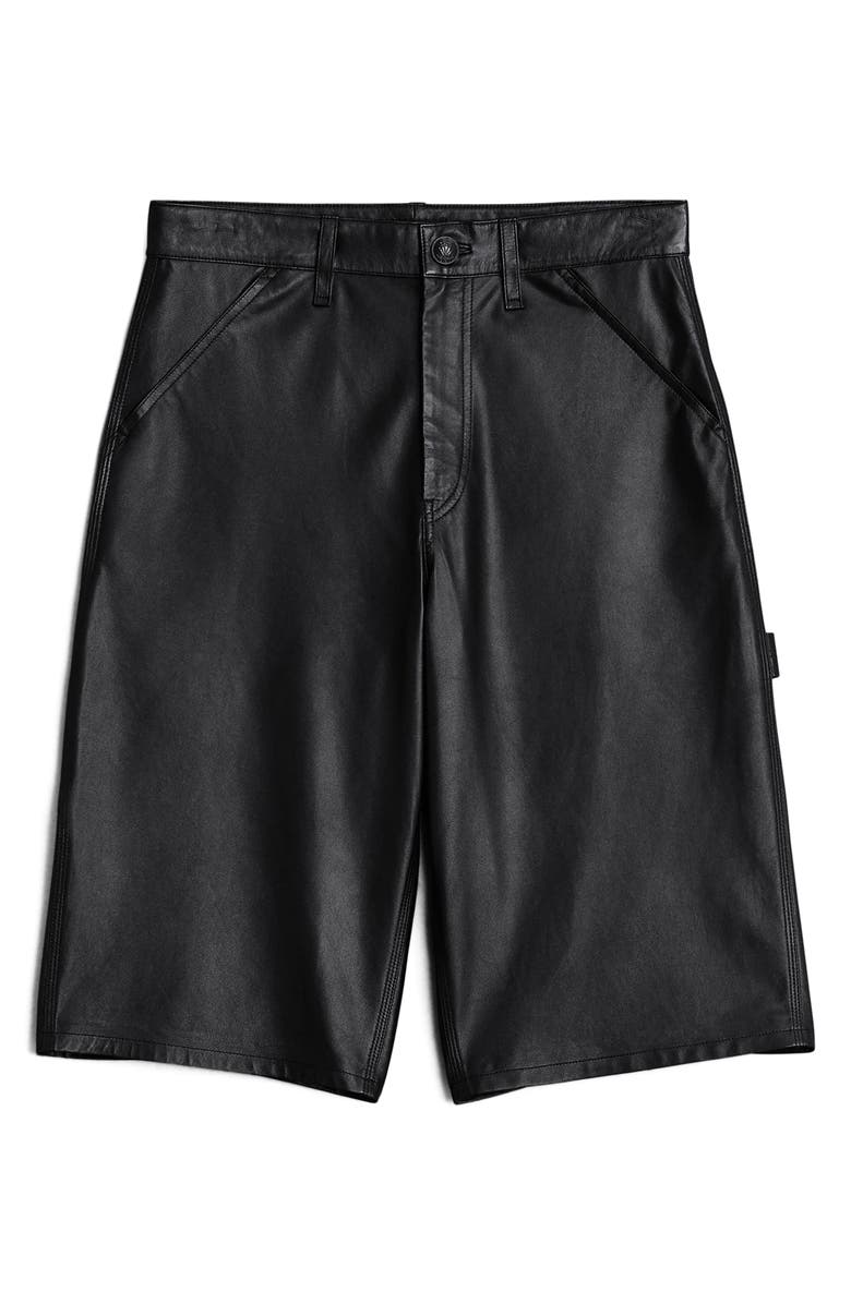 rag & bone Cavalry Leather Shorts, Alternate, color,