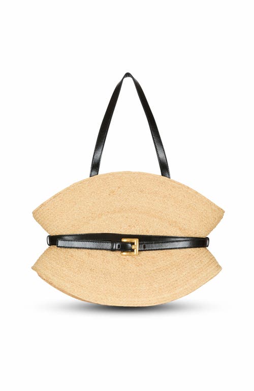 Balmain Shuffle Medium Bag In Raffia in Brown at Nordstrom