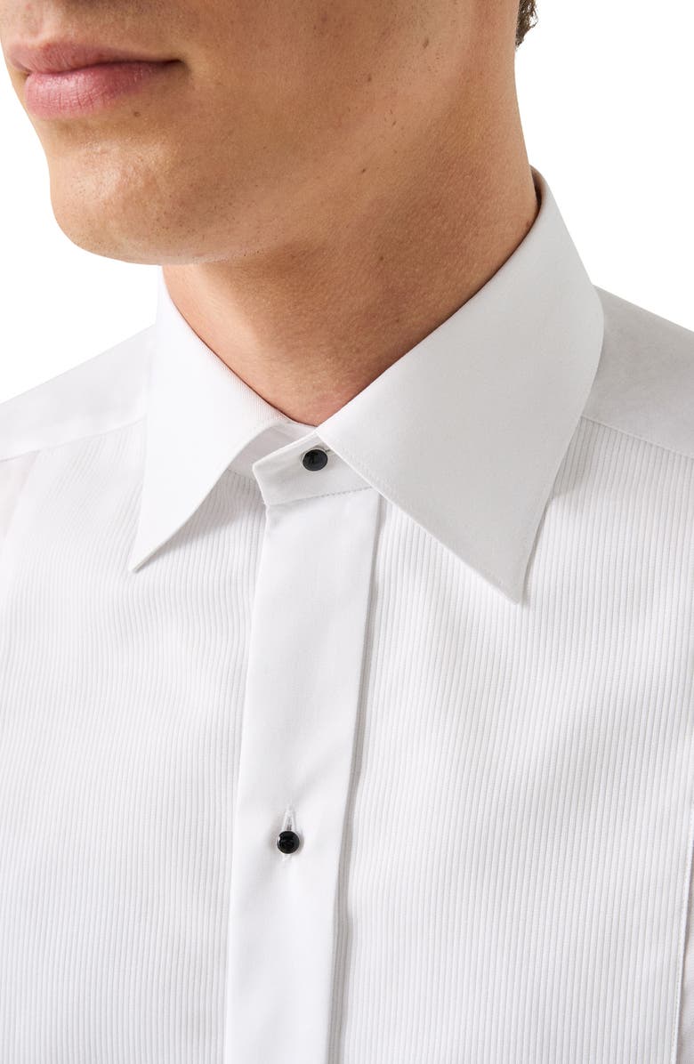 Eton Contemporary Fit Bib Tuxedo Shirt, Alternate, color, White