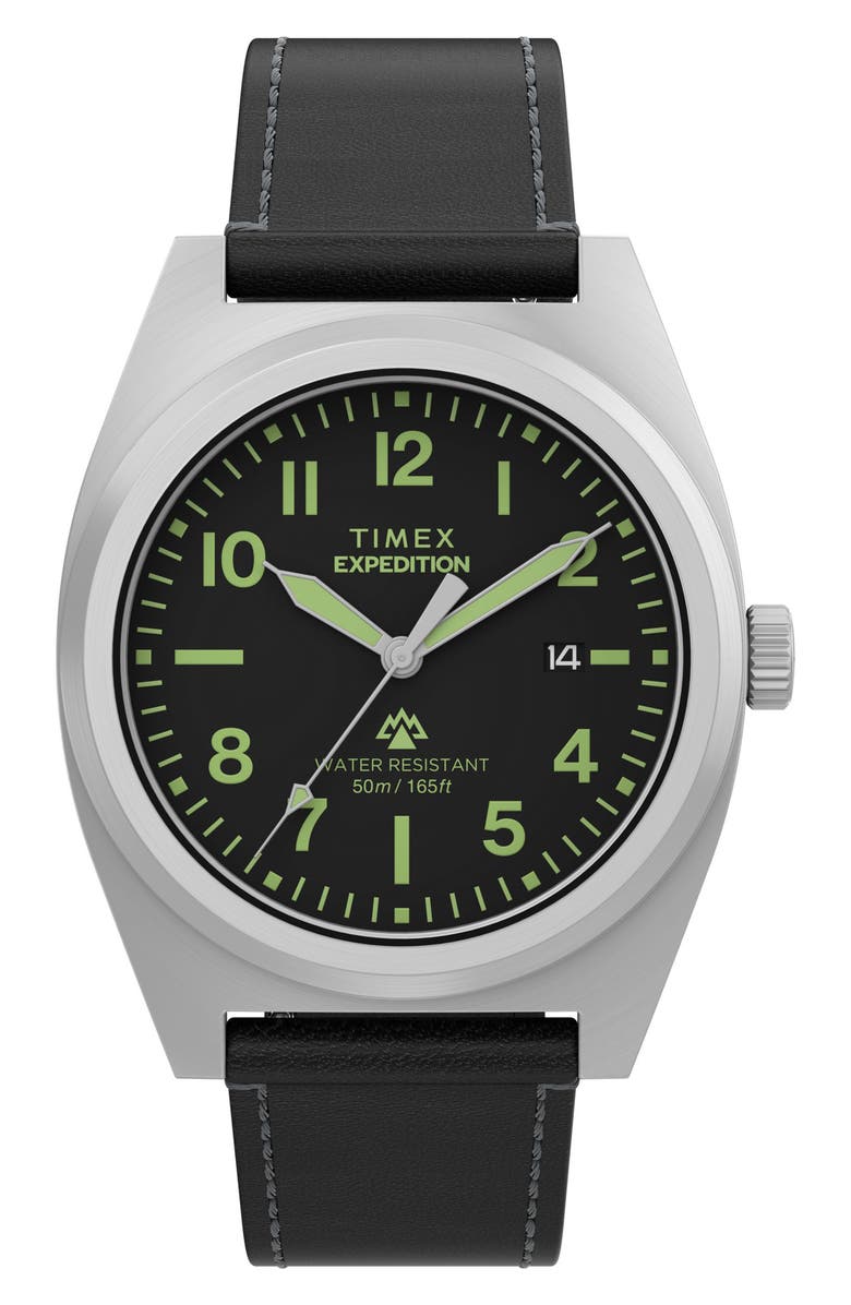 Timex<sup>®</sup> Expedition Capstone Silicone Strap Watch, 41mm, Main, color, Silver-Tone/ Black