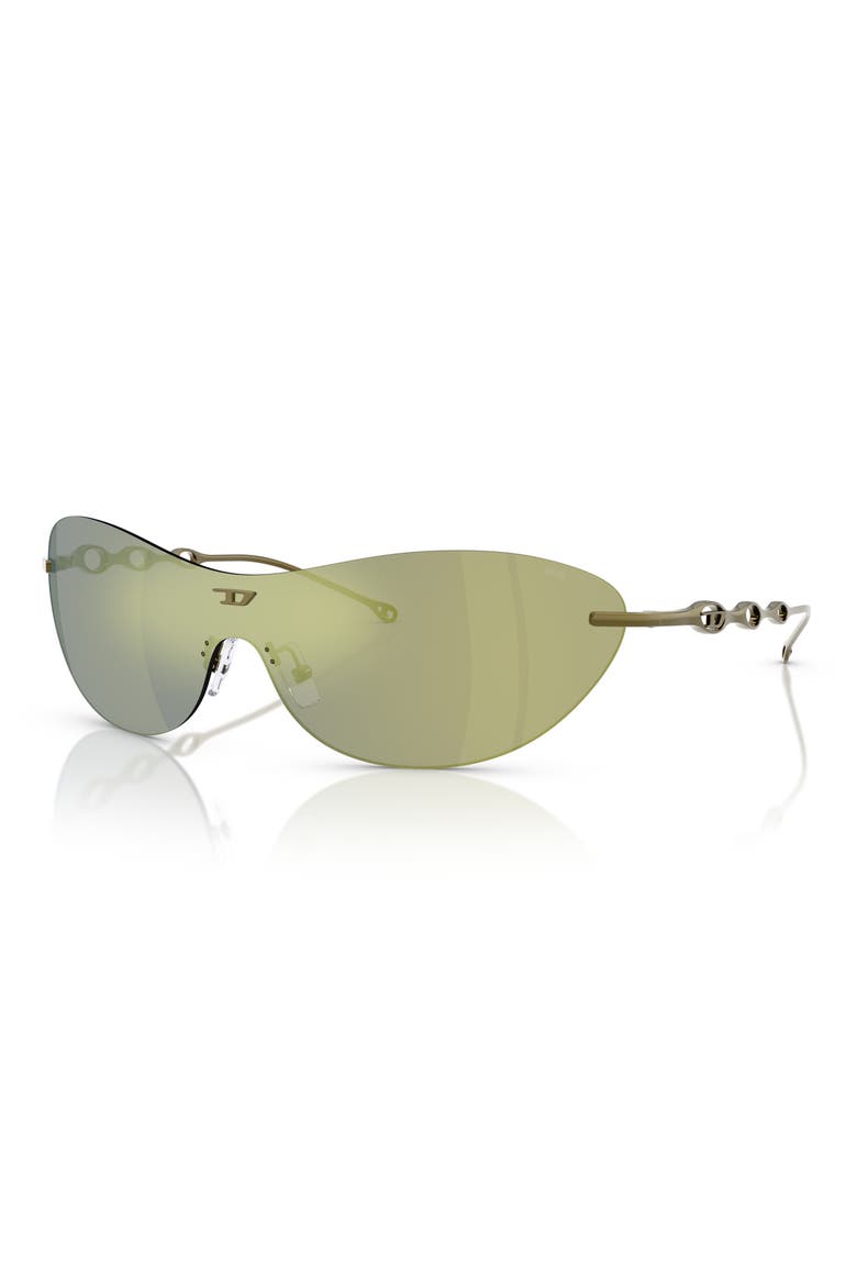 135mm Frameless Shield Sunglasses, Alternate, color, GREEN / VIOLET EMERALD IRIDIUM