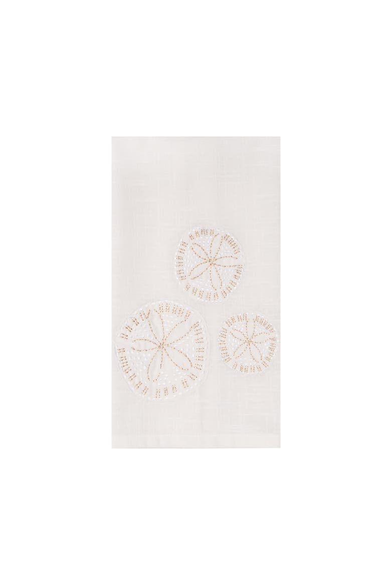 Gold Coast Sand Dollars 100% Cotton Handtowel, Main, color, White