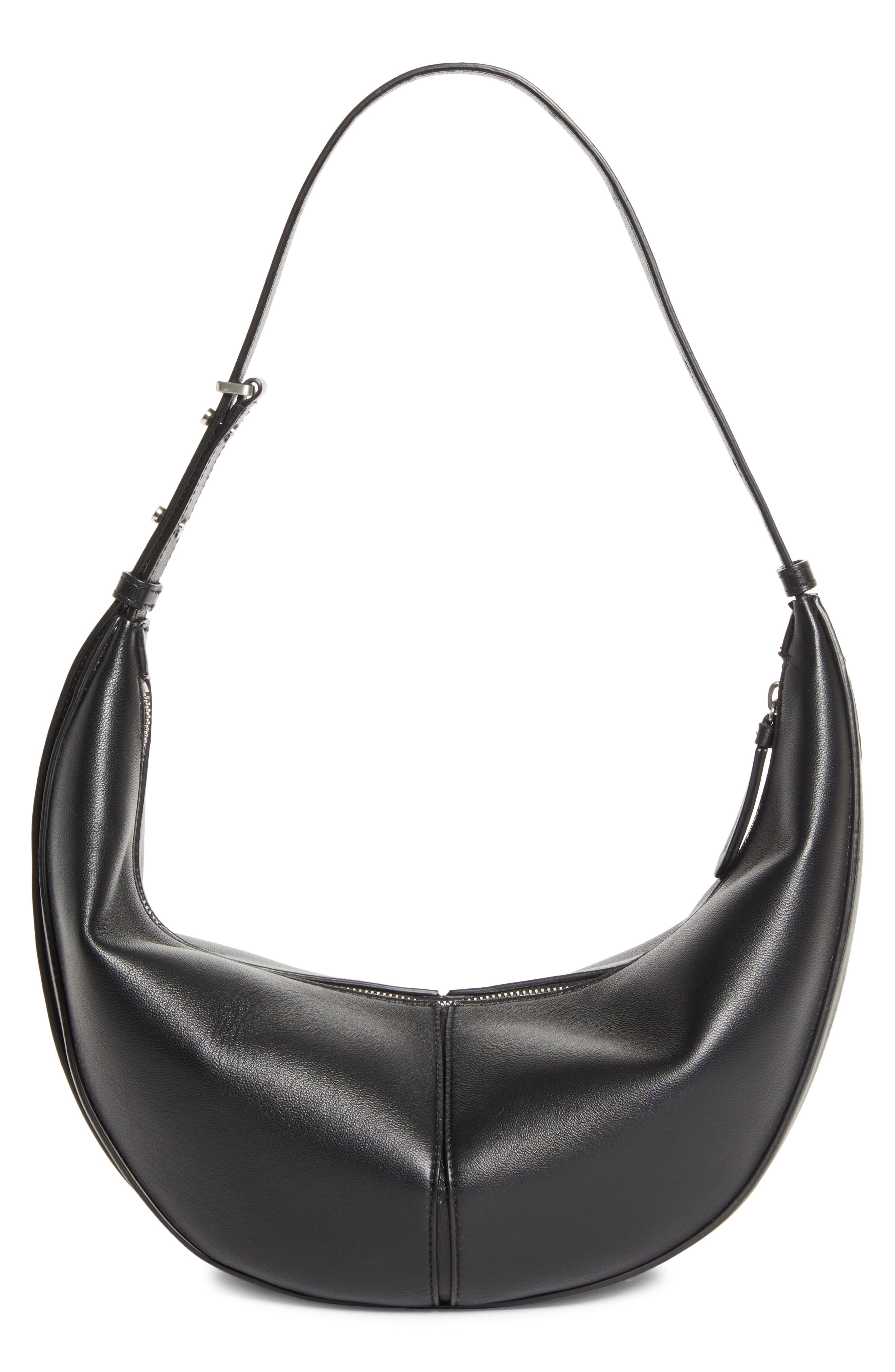 Proenza Schouler Slide Leather Hobo Bag, Alternate, color, Black