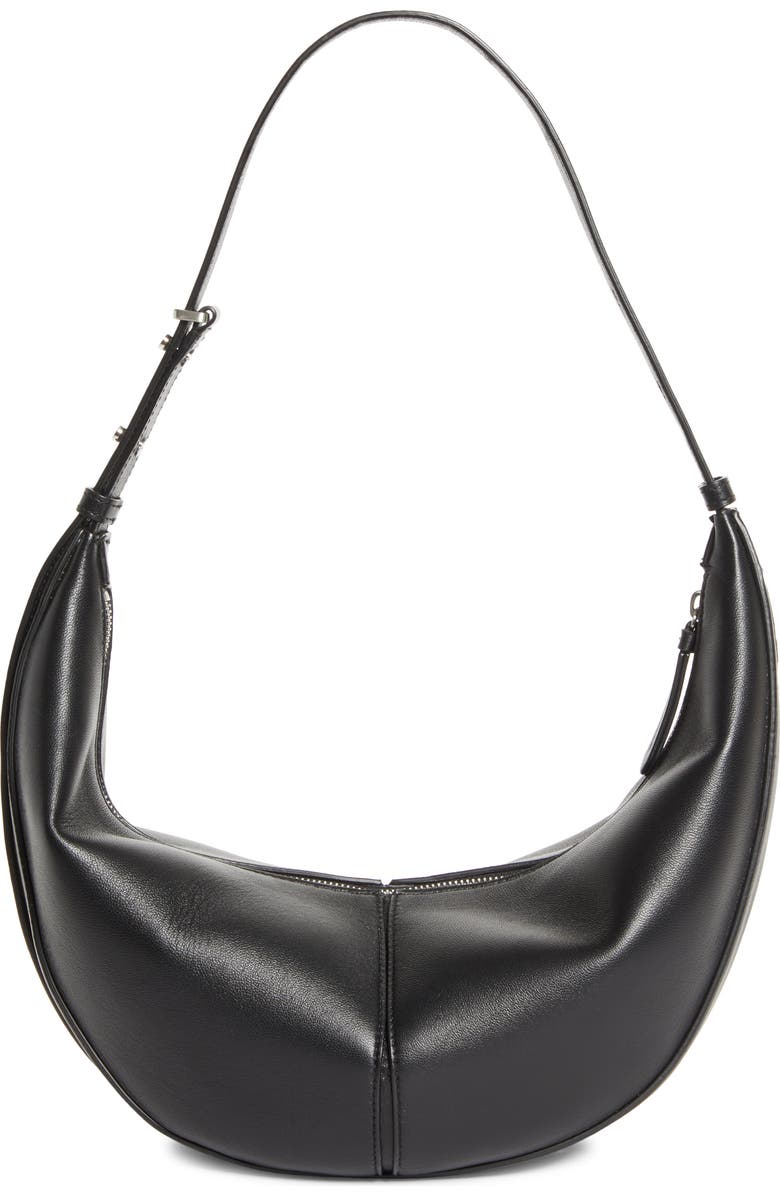 Proenza Schouler Slide Leather Hobo Bag, Alternate, color, Black