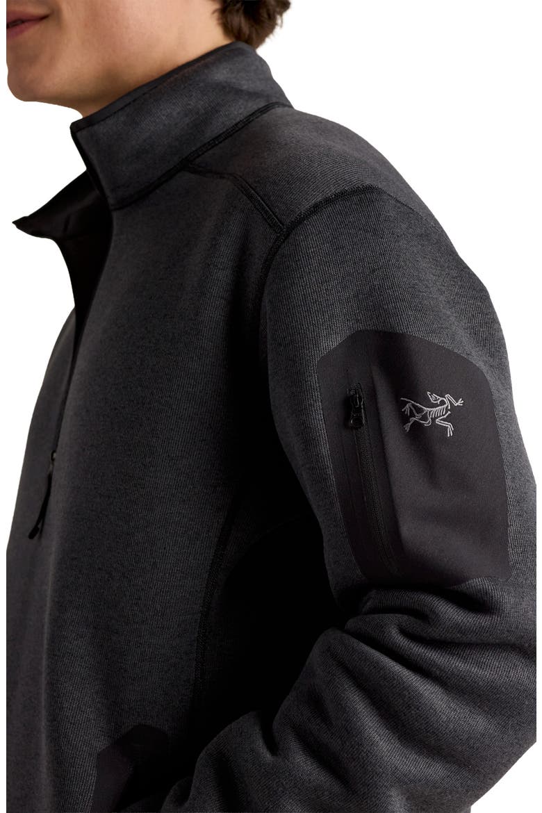 Covert Half Zip Fleece Pullover, Alternate, color, BLACK HEATHER