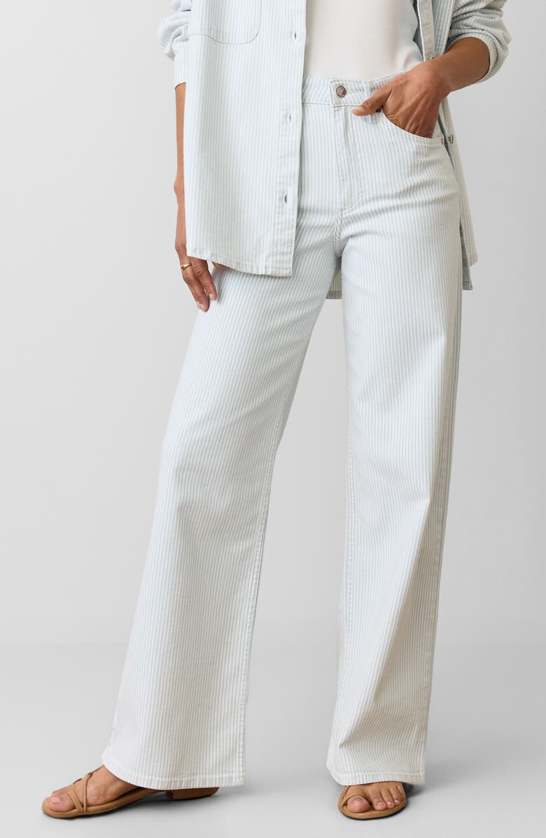 Marine Layer Railroad Stripe Wide Leg Jeans, Main, color, Railroad Stripe