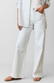 Marine Layer Railroad Stripe Wide Leg Jeans