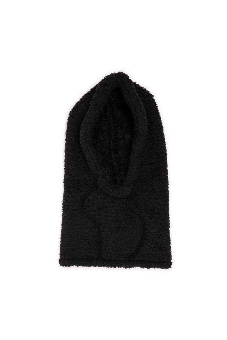 Women's Balaclava Faux Shearling Overhood, Alternate, color, Black