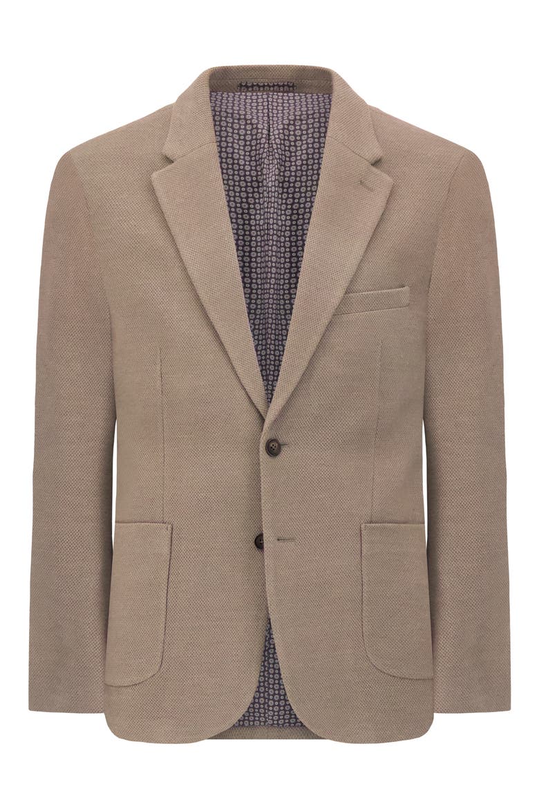 Modern Fit Cotton Blend Piqué Sport Coat, Alternate, color, DARK TAUPE