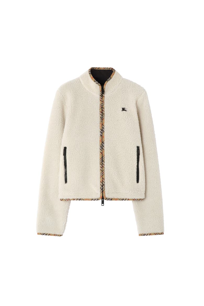 Cropped Wool Cashmere Blend Fleece Jacket, Alternate, color, Tundra white