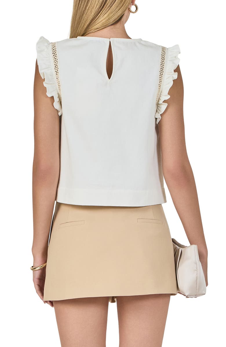 Endless Rose Embroidered Detail Cotton Top, Alternate, color, Cream
