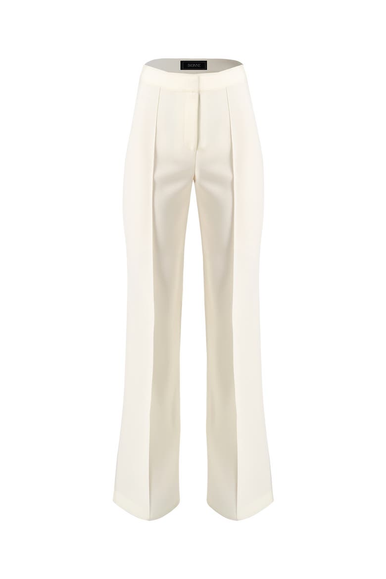 Straight-Leg Tailored Trousers in Natural Tone, Alternate, color, Natural