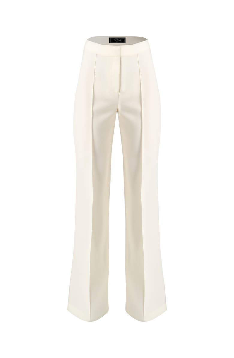 IVONNE Straight-Leg Tailored Trousers in Natural Tone, Alternate, color, 