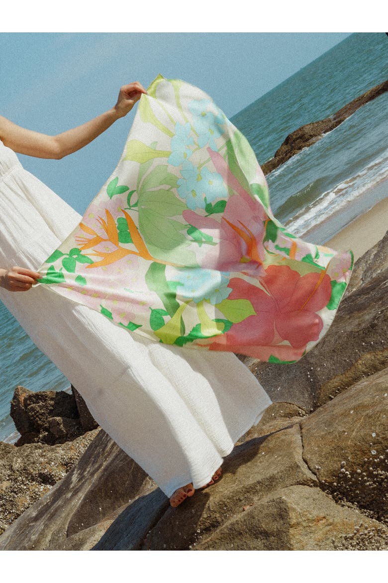 "Cartagena" Large Silk Scarf, Alternate, color, Multicolor