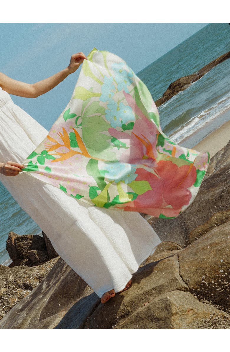 Lost Pattern "Cartagena" Large Silk Scarf, Alternate, color, Multicolor