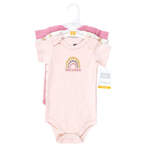 Hudson Baby Comfortable All-cotton Bodysuit 3pk In Blue