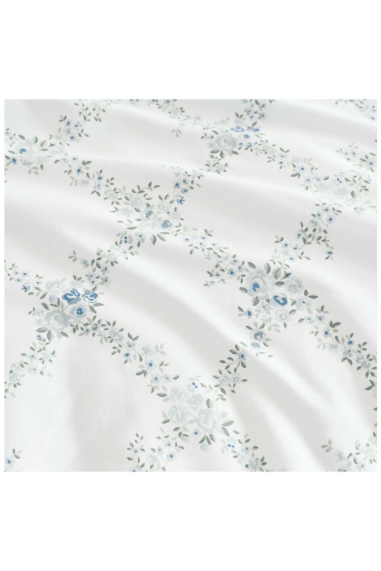 Romantic Trellis Comforter Set, Alternate, color, WHITE/ WINTER BLUE/ GREEN