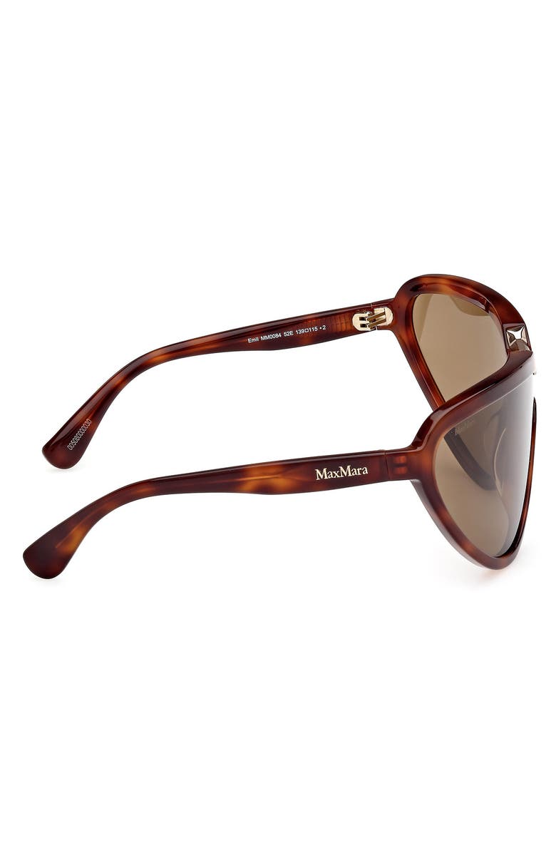 Max Mara Emil 0mm Shield Sunglasses, Alternate, color, Classic Havana / Brown Lenses