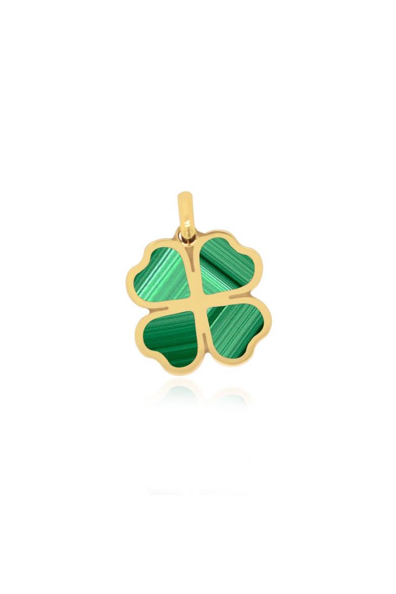 Malachite Lucky Clover Charm, Main, color, Malachite