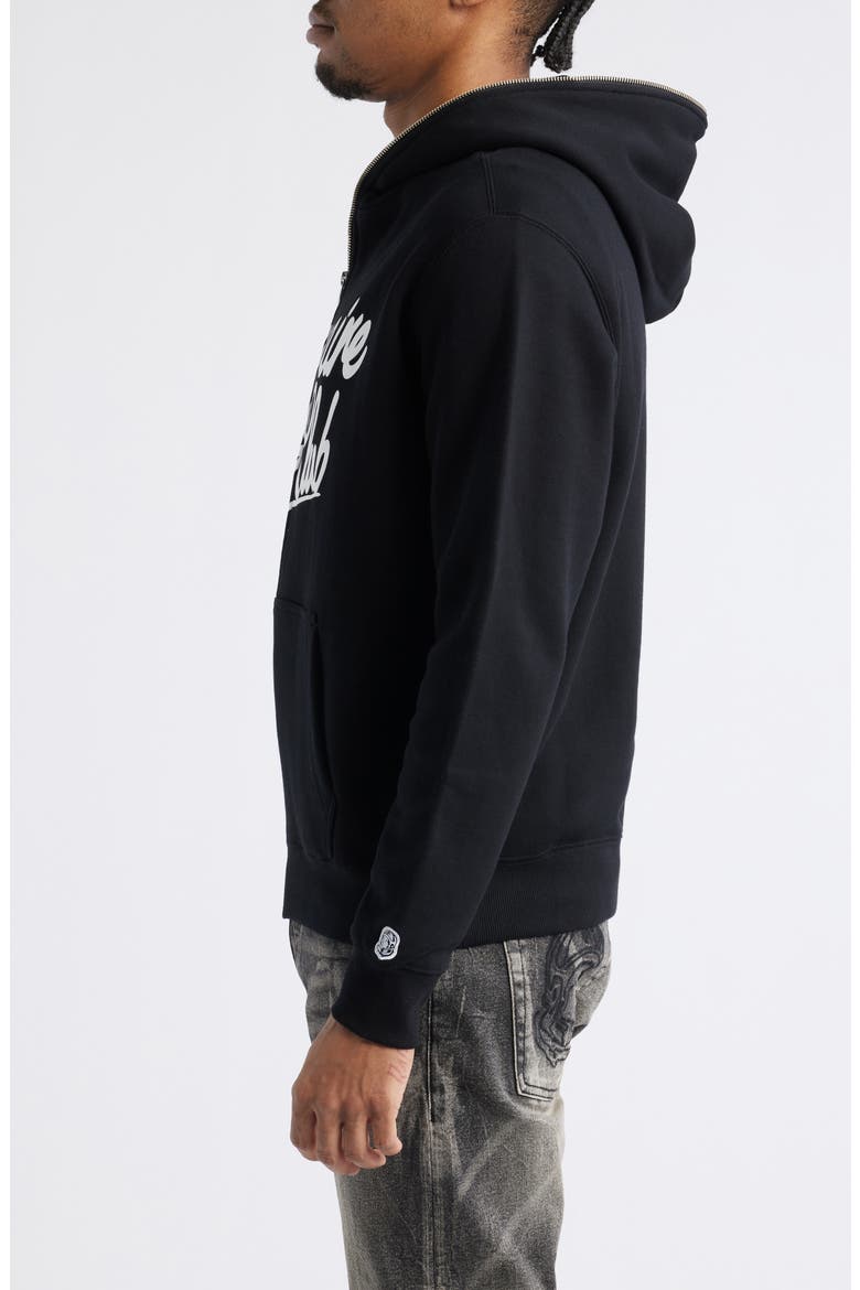 BB Script Logo Zip Hoodie, Alternate, color, BLACK