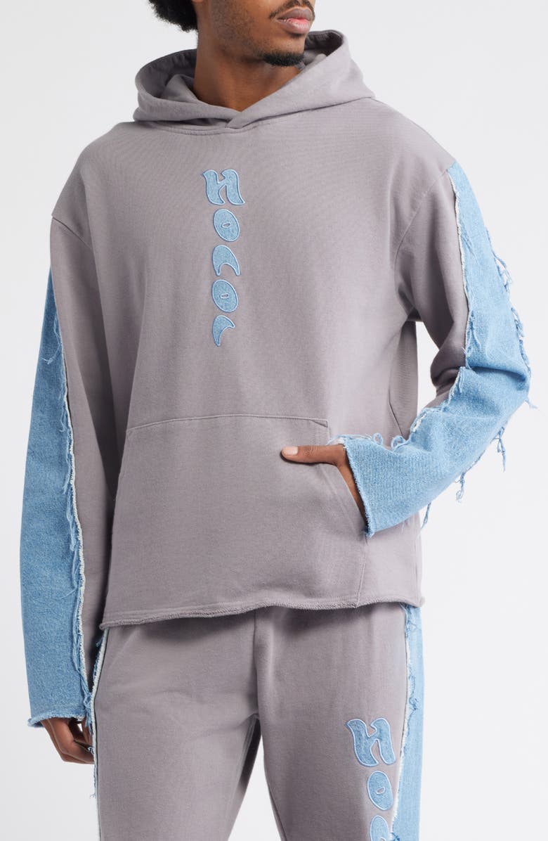 HONOR THE GIFT Hono Distressed Logo Hoodie, Main, color, Grey