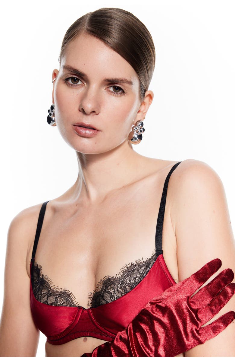 Mers Silk The Hera Bra, Main, color, Red