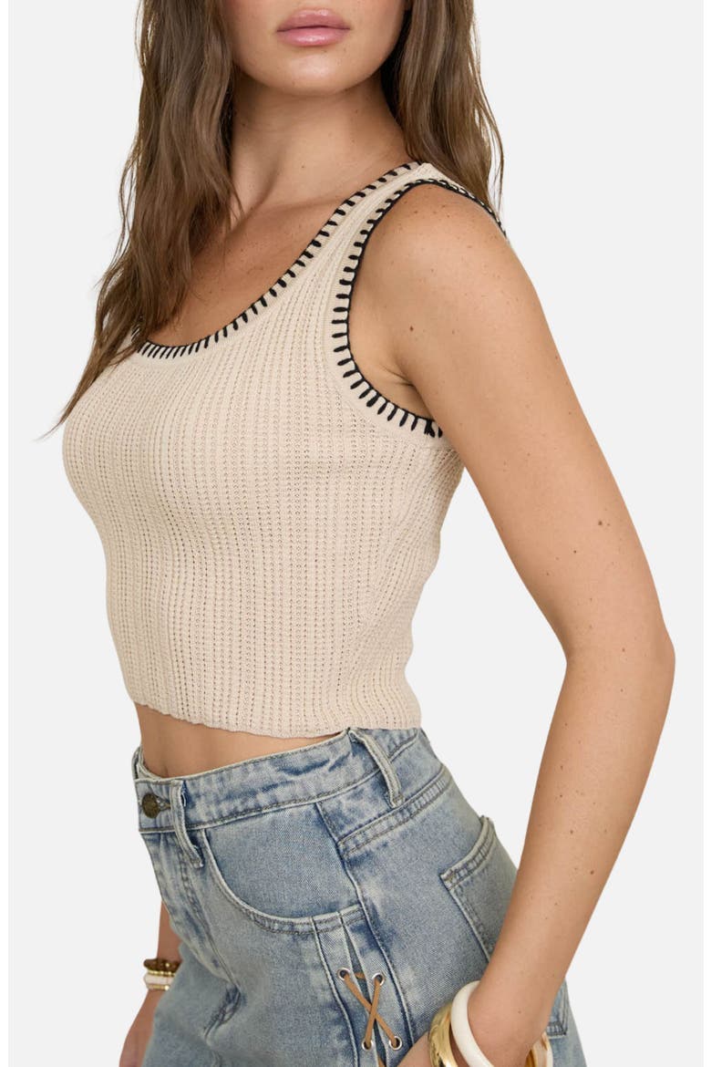 Contrast Stitch Tank, Alternate, color, LIGHT KHAKI