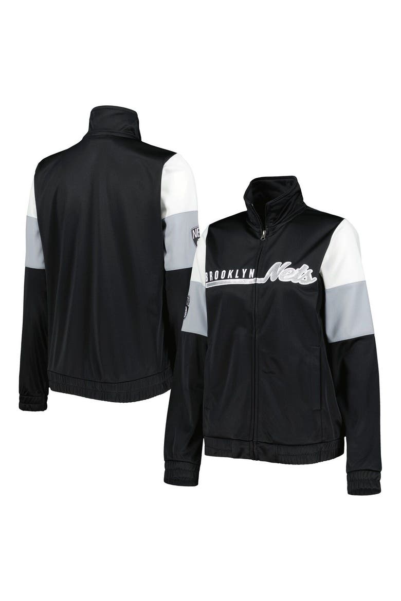 Women's G-III 4Her by Carl Banks Black Brooklyn Nets Change Up Full-Zip Track Jacket, Main, color, Black