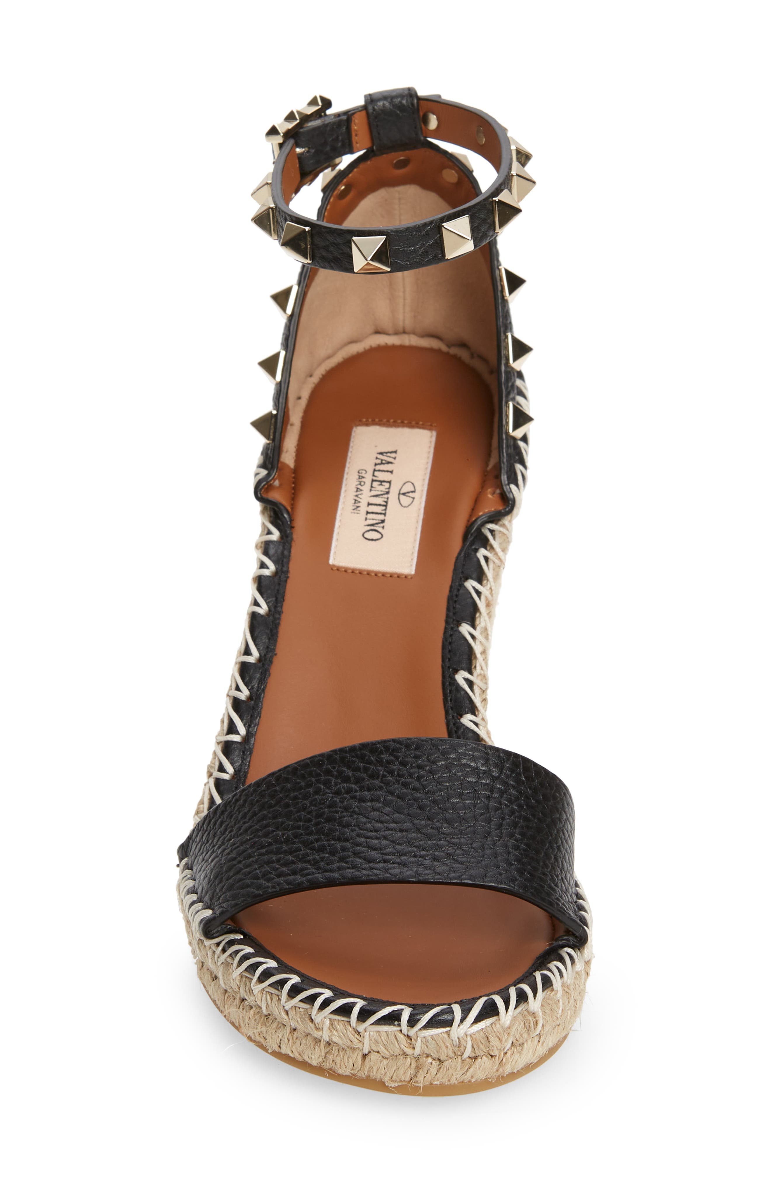 Valentino Garavani Valentino Rockstud Espadrille Wedge Sandal, Alternate, color, 