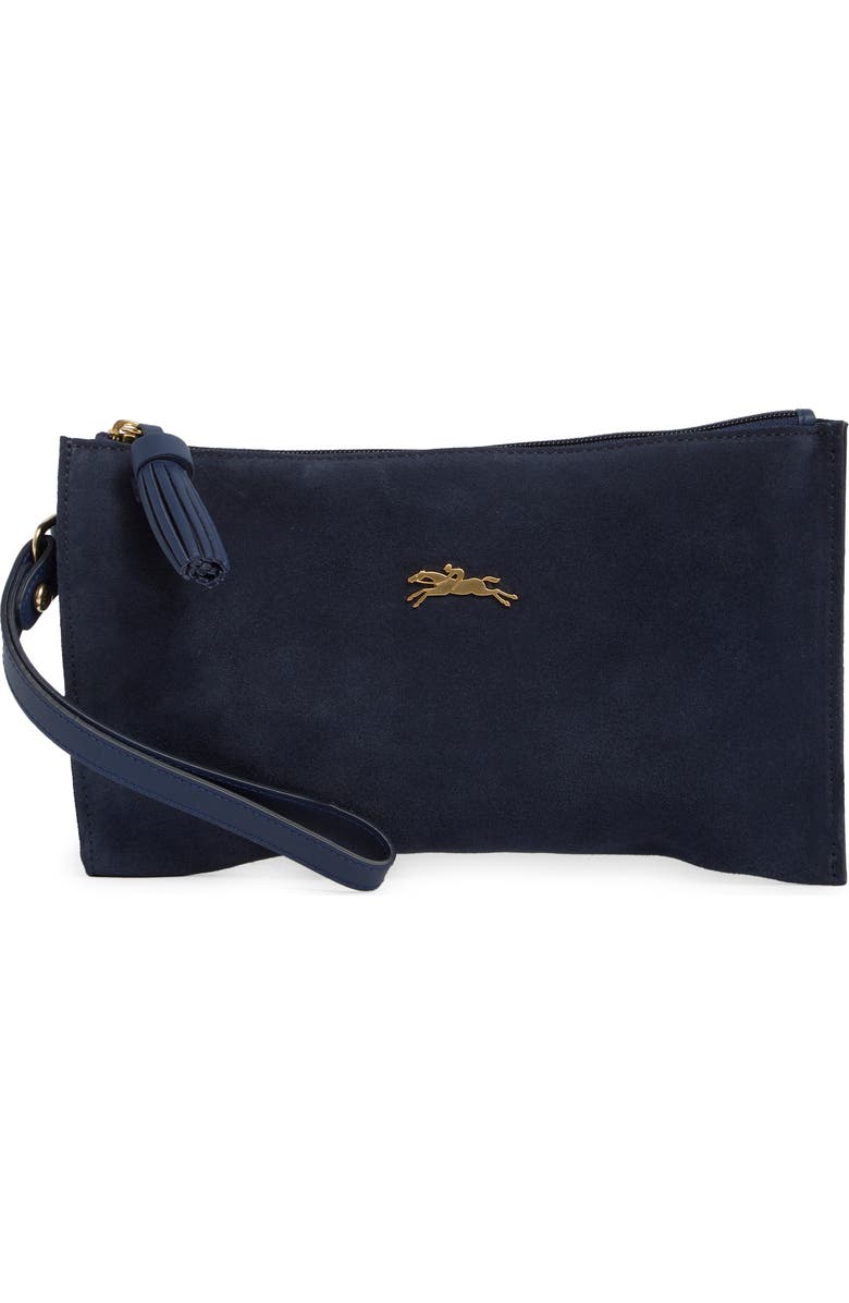 Longchamp Leather Wristlet, Main, color, Blue