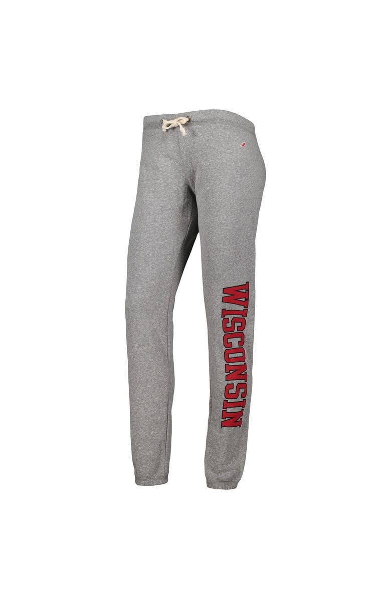 LEAGUE COLLEGIATE WEAR Women's League Collegiate Wear Heather Gray Wisconsin Badgers Victory Springs Tri-Blend Jogger Pants, Alternate, color, 