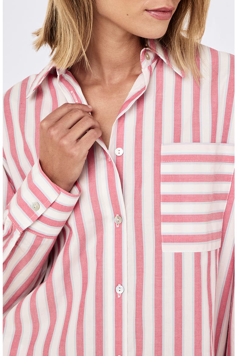 Stripe Short Pajamas, Alternate, color, RASPBERRY