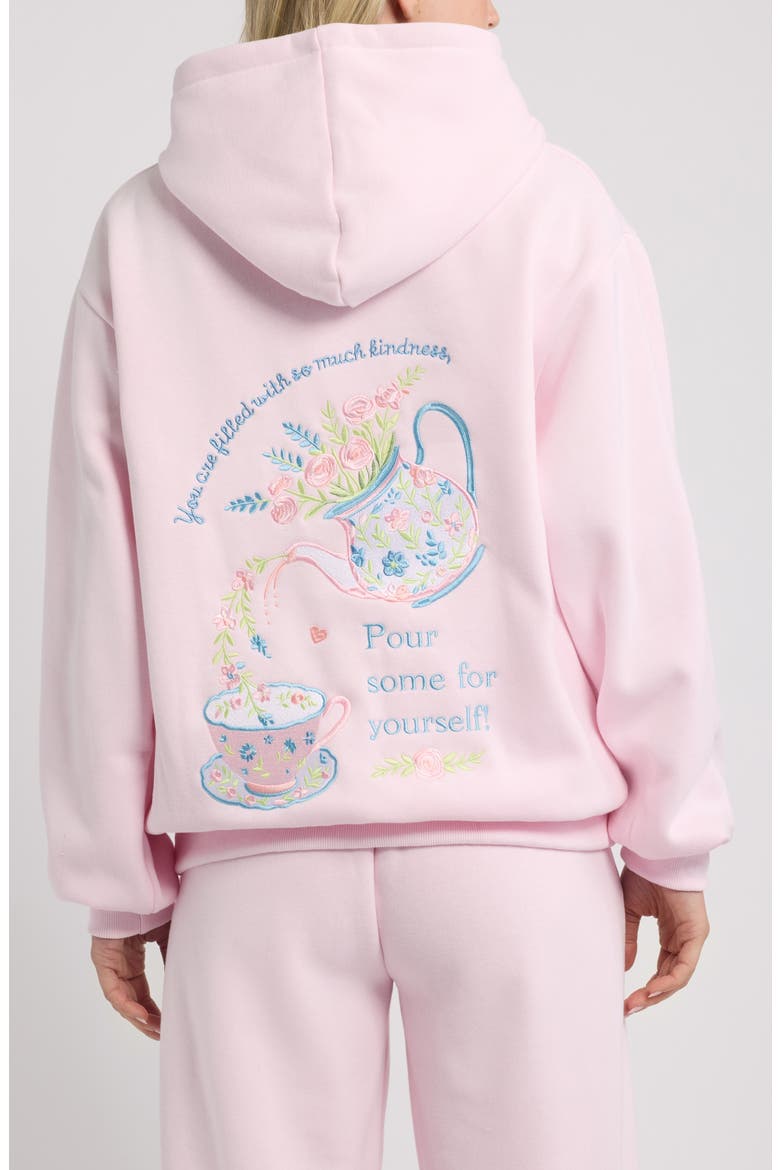 Pour Kindness Embroidered Hoodie, Alternate, color, BABY PINK